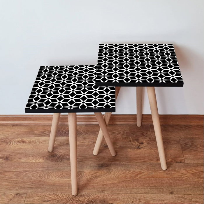 Hanah Home Mesas Nido de 2 Piezas - Blanco y Negro Hanah Home Mesas Nido de 2 Piezas - Blanco y Negro
